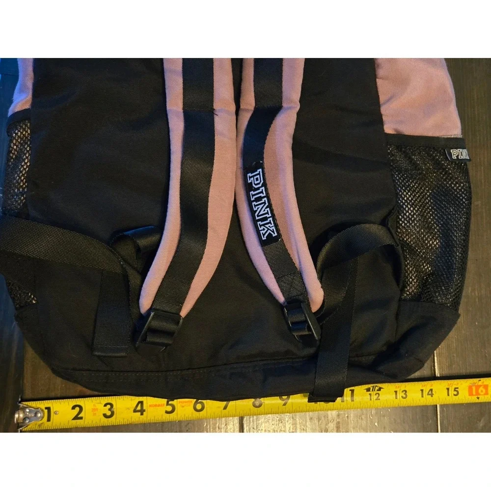 PINK Victoria's Secret Collegiate Backpack Book Bag Pink Gray Black School - Picture 9 of 9